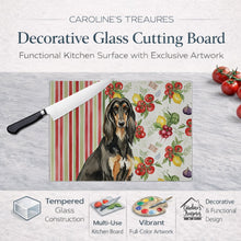 Load image into Gallery viewer, Black &amp; Tan Afghan Hound Vegetables Glass Cutting Board