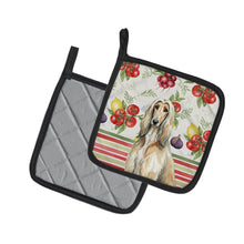 Load image into Gallery viewer, Afghan Hound Vegetables Pair of Pot Holders