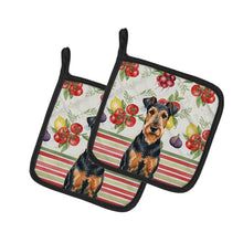 Load image into Gallery viewer, Airedale Terrier Vegetables Pair of Pot Holders