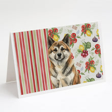 Load image into Gallery viewer, Brindle Akita Vegetables Greeting Cards Pack of 8