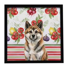 Load image into Gallery viewer, Brindle Akita Vegetables Framed Metal Print