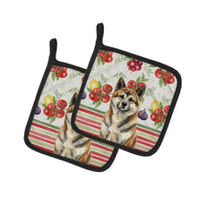 Load image into Gallery viewer, Brindle Akita Vegetables Pair of Pot Holders