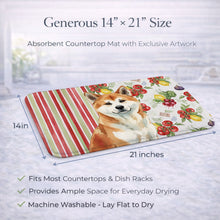 Load image into Gallery viewer, Red Akita Vegetables Dish Drying Mat