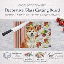 Load image into Gallery viewer, Red Akita Vegetables Glass Cutting Board