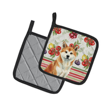 Load image into Gallery viewer, Red Akita Vegetables Pair of Pot Holders