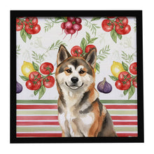 Load image into Gallery viewer, Sesame Akita Vegetables Framed Metal Print