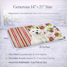 Load image into Gallery viewer, White Akita Vegetables Dish Drying Mat
