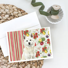 Load image into Gallery viewer, White Akita Vegetables Greeting Cards Pack of 8