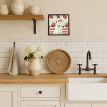 Load image into Gallery viewer, White Akita Vegetables Framed Metal Print