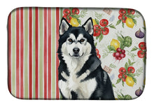 Load image into Gallery viewer, Black and White Alaskan Malamute Vegetables Dish Drying Mat