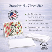 Load image into Gallery viewer, Gray and White Alaskan Malamute Vegetables Greeting Cards Pack of 8