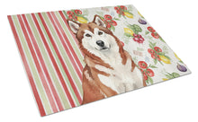 Load image into Gallery viewer, Red and White Alaskan Malamute Vegetables Glass Cutting Board