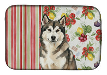Load image into Gallery viewer, Sable and White Alaskan Malamute Vegetables Dish Drying Mat