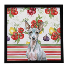 Load image into Gallery viewer, American Hairless Terrier Vegetables Framed Metal Print