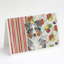 Load image into Gallery viewer, Blue Merle American Shepherd Vegetables Greeting Cards Pack of 8
