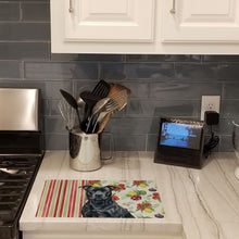Load image into Gallery viewer, Black American Staffordshire Terrier Vegetables Glass Cutting Board
