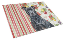 Load image into Gallery viewer, Black American Staffordshire Terrier Vegetables Glass Cutting Board