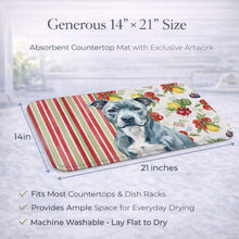 Load image into Gallery viewer, Blue American Staffordshire Terrier Vegetables Dish Drying Mat