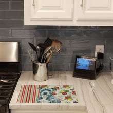 Load image into Gallery viewer, Blue American Staffordshire Terrier Vegetables Glass Cutting Board