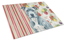 Load image into Gallery viewer, Blue American Staffordshire Terrier Vegetables Glass Cutting Board
