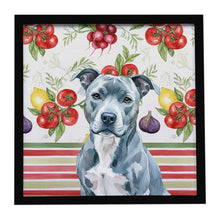 Load image into Gallery viewer, Blue American Staffordshire Terrier Vegetables Framed Metal Print
