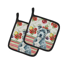 Load image into Gallery viewer, Blue American Staffordshire Terrier Vegetables Pair of Pot Holders