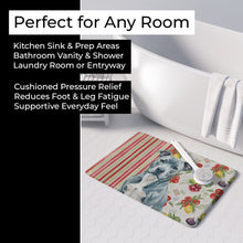 Load image into Gallery viewer, Blue American Staffordshire Terrier Vegetables Memory Foam Kitchen Mat