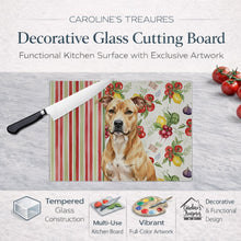 Load image into Gallery viewer, Fawn American Staffordshire Terrier Vegetables Glass Cutting Board
