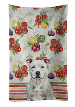 Load image into Gallery viewer, White American Staffordshire Terrier Vegetables Kitchen Towel