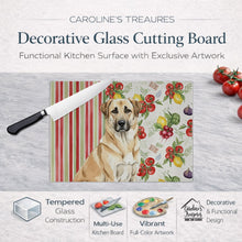 Load image into Gallery viewer, Anatolian Shepherd Dog Vegetables Glass Cutting Board