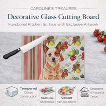Load image into Gallery viewer, Red Heeler Australian Cattle Dog Vegetables Glass Cutting Board