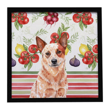 Load image into Gallery viewer, Red Heeler Australian Cattle Dog Vegetables Framed Metal Print