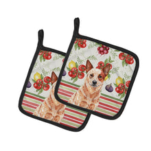 Load image into Gallery viewer, Red Heeler Australian Cattle Dog Vegetables Pair of Pot Holders