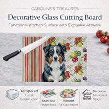 Load image into Gallery viewer, Black Australian Shepherd Vegetables Glass Cutting Board