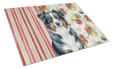 Load image into Gallery viewer, Black Australian Shepherd Vegetables Glass Cutting Board