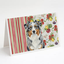 Load image into Gallery viewer, Blue Merle Australian Shepherd Vegetables Greeting Cards Pack of 8