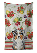 Load image into Gallery viewer, Blue Merle Australian Shepherd Vegetables Kitchen Towel