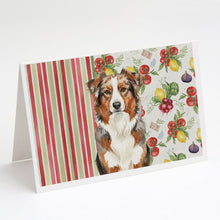 Load image into Gallery viewer, Red Merle Australian Shepherd Vegetables Greeting Cards Pack of 8
