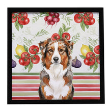 Load image into Gallery viewer, Red Merle Australian Shepherd Vegetables Framed Metal Print