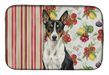 Load image into Gallery viewer, Black and White Basenji Vegetables Dish Drying Mat