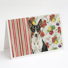 Load image into Gallery viewer, Black and White Basenji Vegetables Greeting Cards Pack of 8