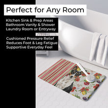 Load image into Gallery viewer, Black and White Basenji Vegetables Memory Foam Kitchen Mat