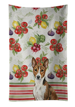 Load image into Gallery viewer, Brindle and White Basenji Vegetables Kitchen Towel