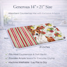 Load image into Gallery viewer, Red and White Basenji Vegetables Dish Drying Mat