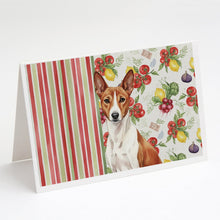 Load image into Gallery viewer, Red and White Basenji Vegetables Greeting Cards Pack of 8