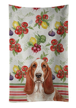 Load image into Gallery viewer, Red and White Basset Hound Vegetables Kitchen Towel