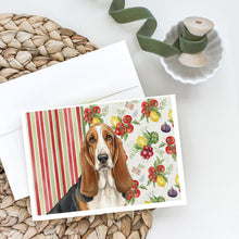Load image into Gallery viewer, Tricolor and White Basset Hound Vegetables Greeting Cards Pack of 8