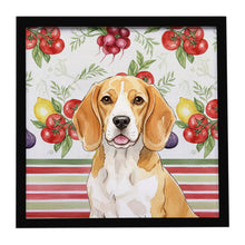 Load image into Gallery viewer, Lemon and White Beagle Vegetables Framed Metal Print