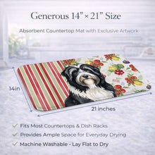 Load image into Gallery viewer, Black Bearded Collie Vegetables Dish Drying Mat