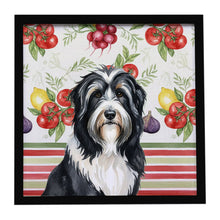 Load image into Gallery viewer, Black Bearded Collie Vegetables Framed Metal Print